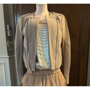 BCBGMaxAzria Beige Leather Jacket